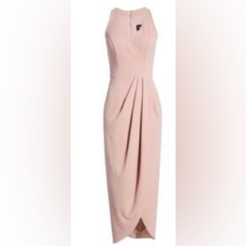 Xscape Pink Tulip Hem Sleeveless Crepe Formal Cocktail Dress Womens Size 12